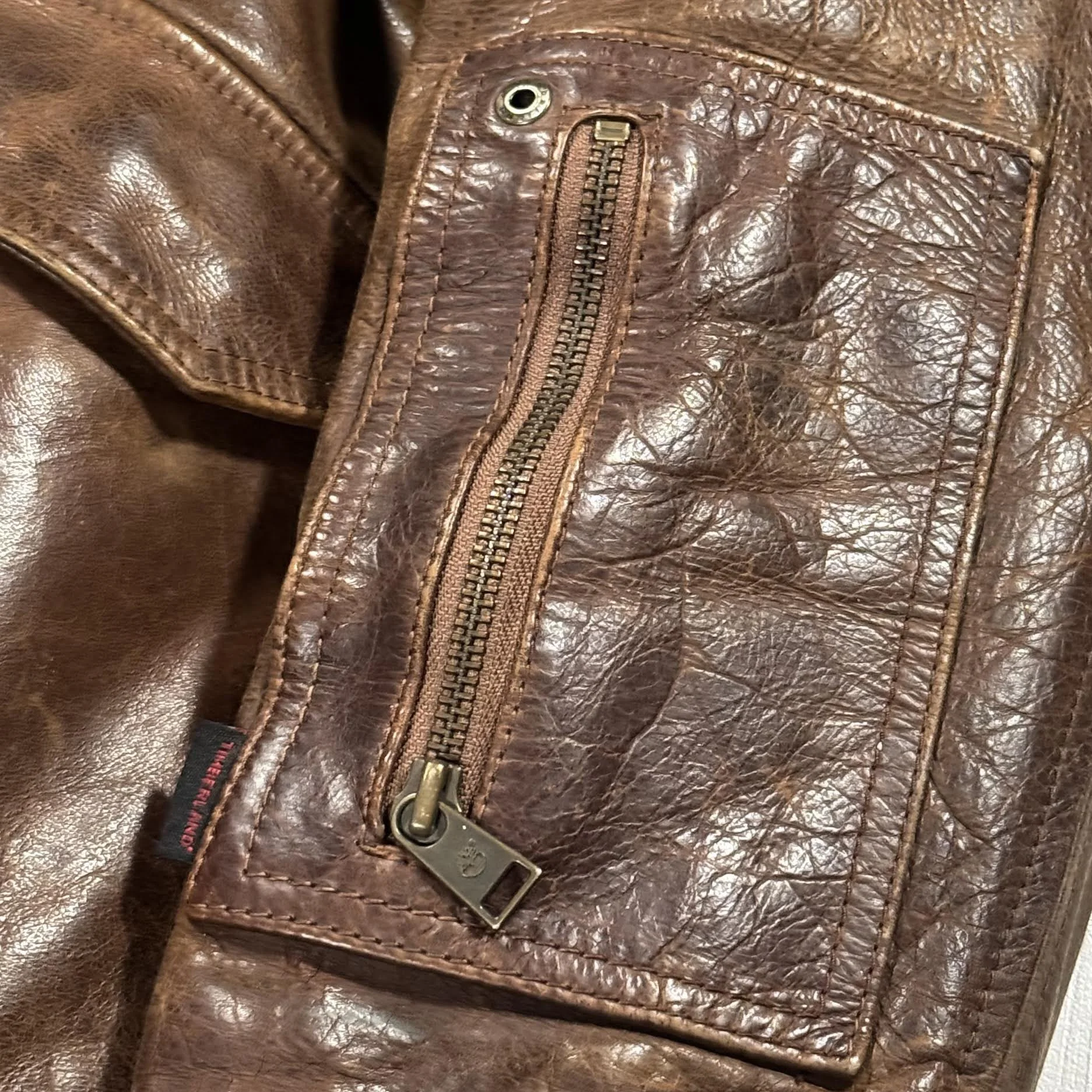 Timberland レザージャケットWEATHERGEAR Vintage Timberland Weathergear Black Leather Jacket Shearling